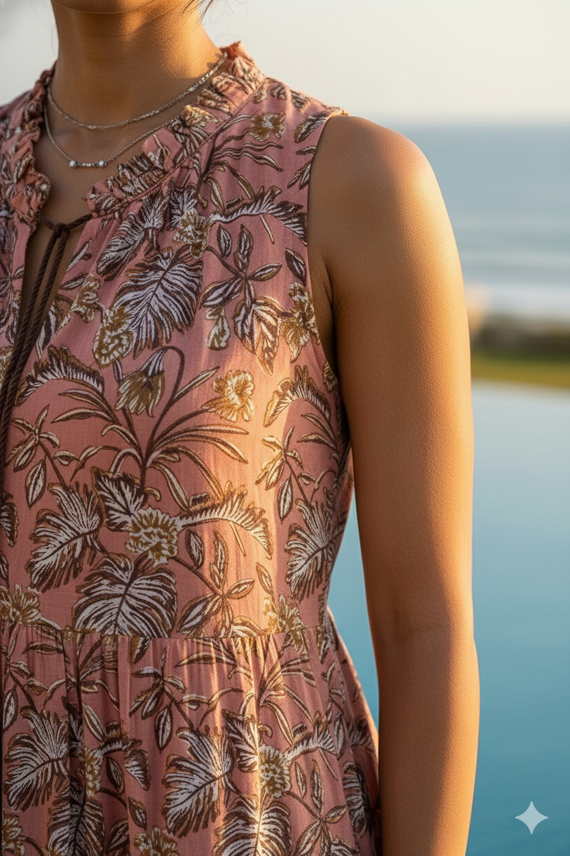 Desert Rose Boho-Tiered Maxi with Tassel