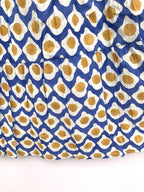 Blue & Mustard Floral Printed Cotton Tiered Maxi Skirt