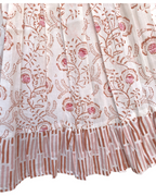 Dusty Pink Garden Hand Block Printed Tiered Mini Skirt