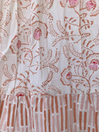 Dusty Pink Garden Hand Block Printed Tiered Mini Skirt