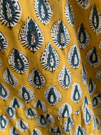 Golden Ochre Hand-Block Style Sleeveless Resort Dress