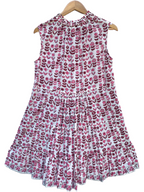 Pink & Mauve Floral Hand Block Print Boho Mini Dress