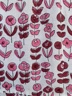 Pink & Mauve Floral Hand Block Print Boho Mini Dress