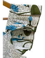 Indigo Blue Floral Hand Block Women's Tiered Mini Dress
