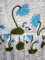 Indigo Blue Floral Hand Block Women's Tiered Mini Dress