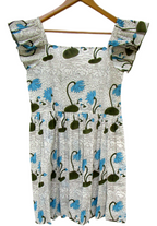 Indigo Blue Floral Hand Block Women's Tiered Mini Dress