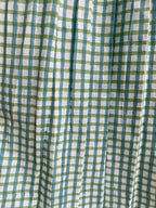 Green Gingham Cotton Sleep Set - Puff Sleeve Top & Lounge Shorts