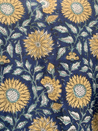 Artisan Indigo Sunflower Hand Block Printed Mini Dress