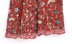 Rimson Floral Hand-Block Cotton Dress with Ruffled Hem