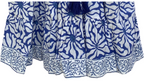 Artisanal Blue Floral Hand Block Stamped Cotton Mini Dress