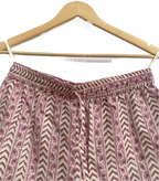 Dusty Rose Hand Block Print Cotton Pajama Set for Women - Smocked Puff Sleeve Top & Lounge Shorts