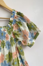 Pastel Floral Cotton Co-Ord Set - Women's Lounge Top & Sleep Shorts