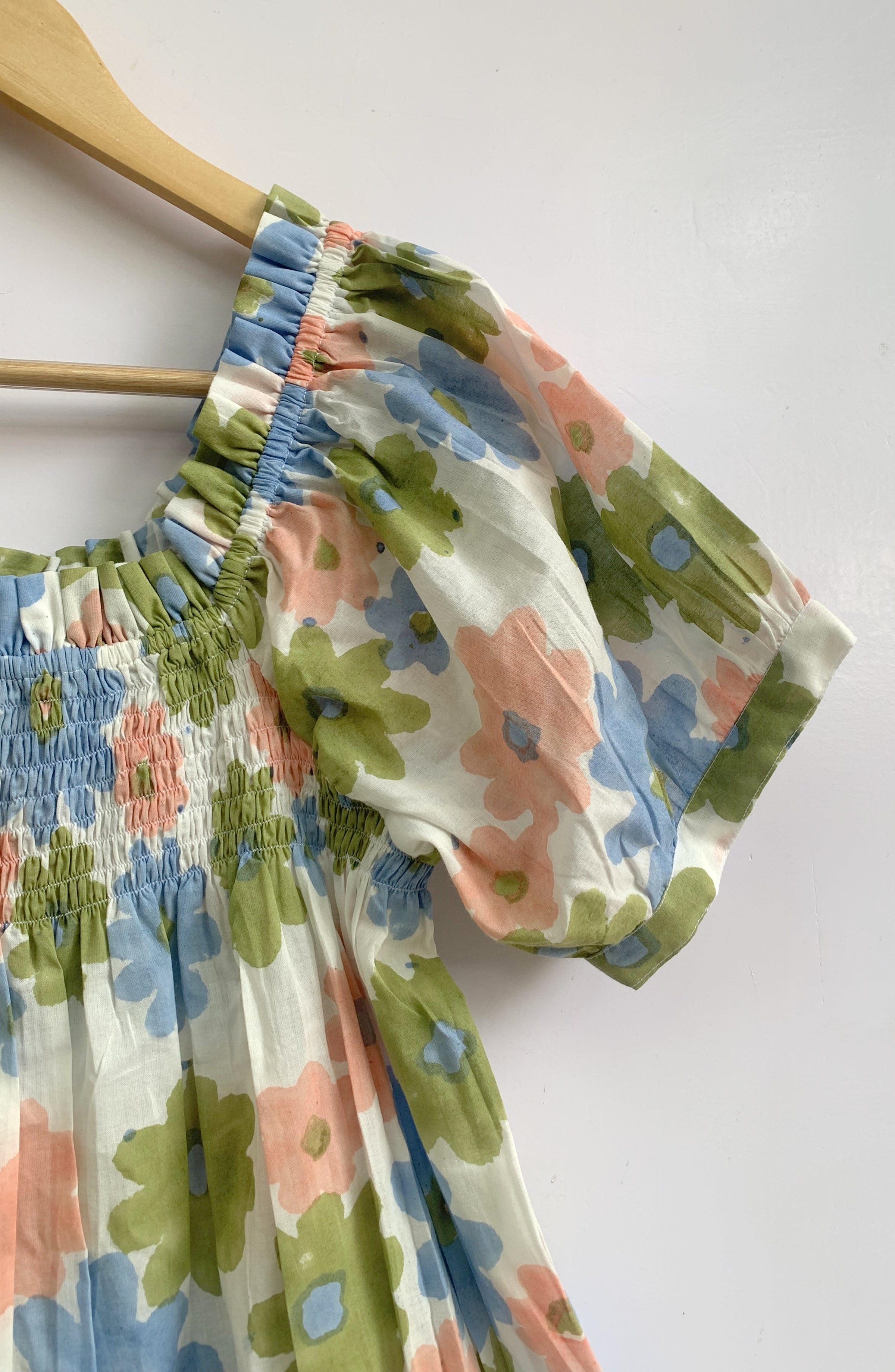 Pastel Floral Cotton Co-Ord Set - Women's Lounge Top & Sleep Shorts