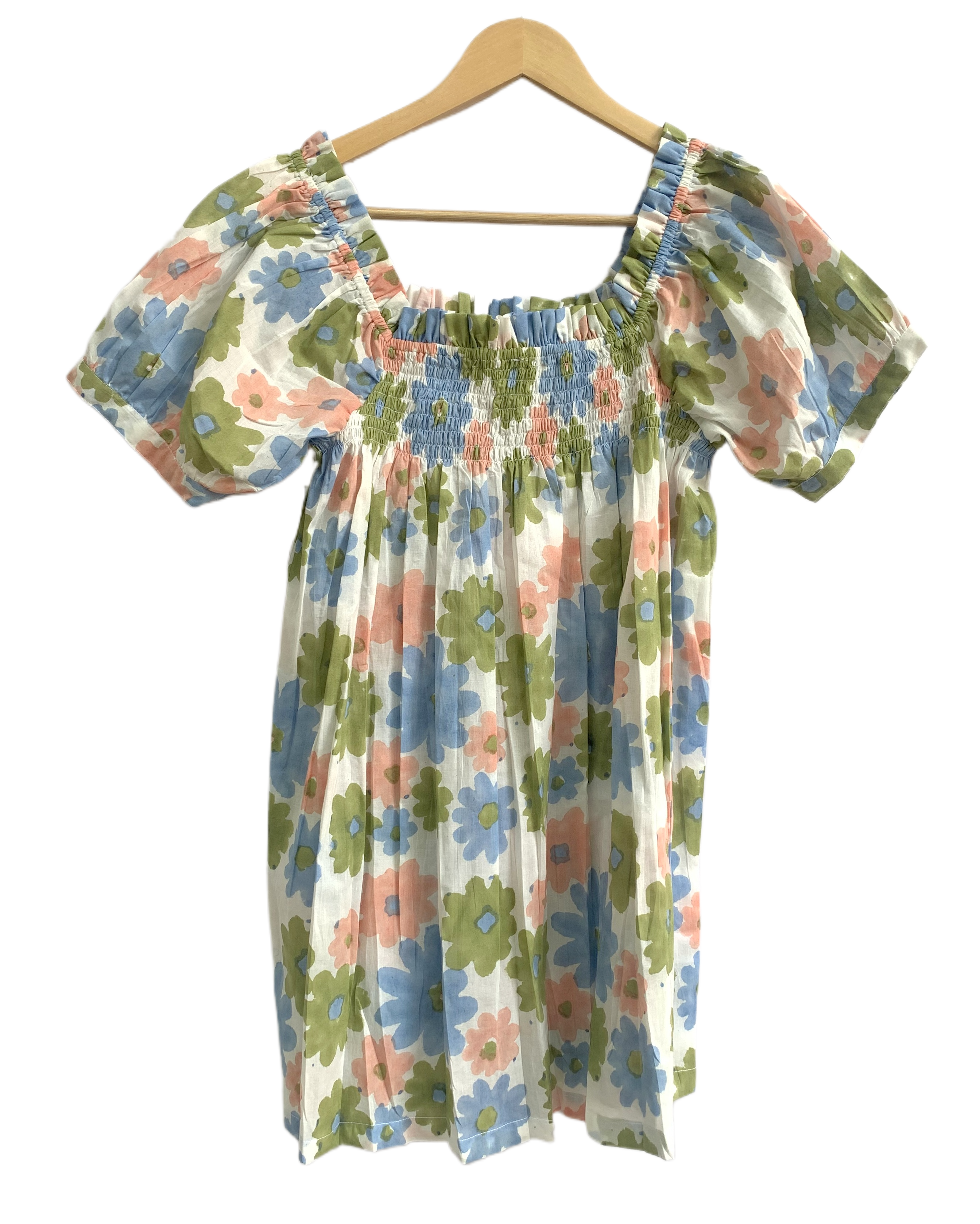 Pastel Floral Cotton Co-Ord Set - Women's Lounge Top & Sleep Shorts