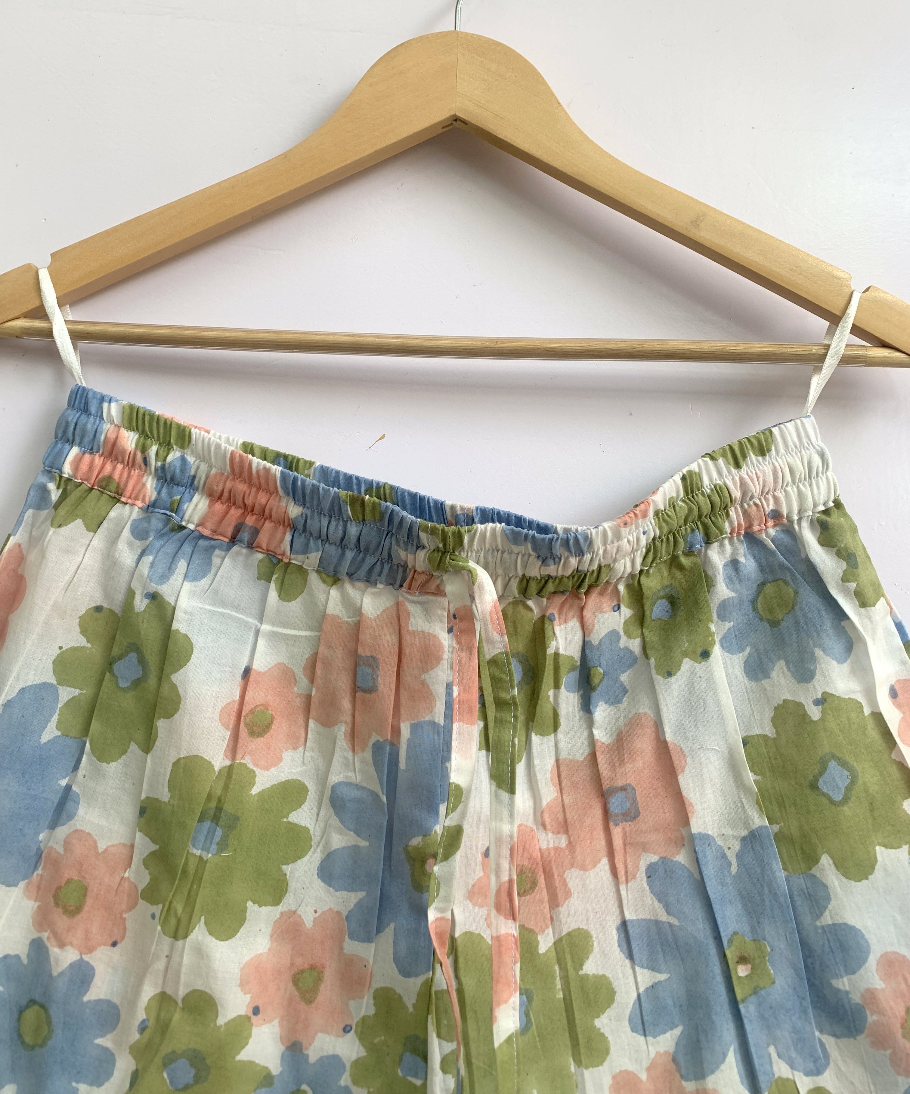 Pastel Floral Cotton Co-Ord Set - Women's Lounge Top & Sleep Shorts