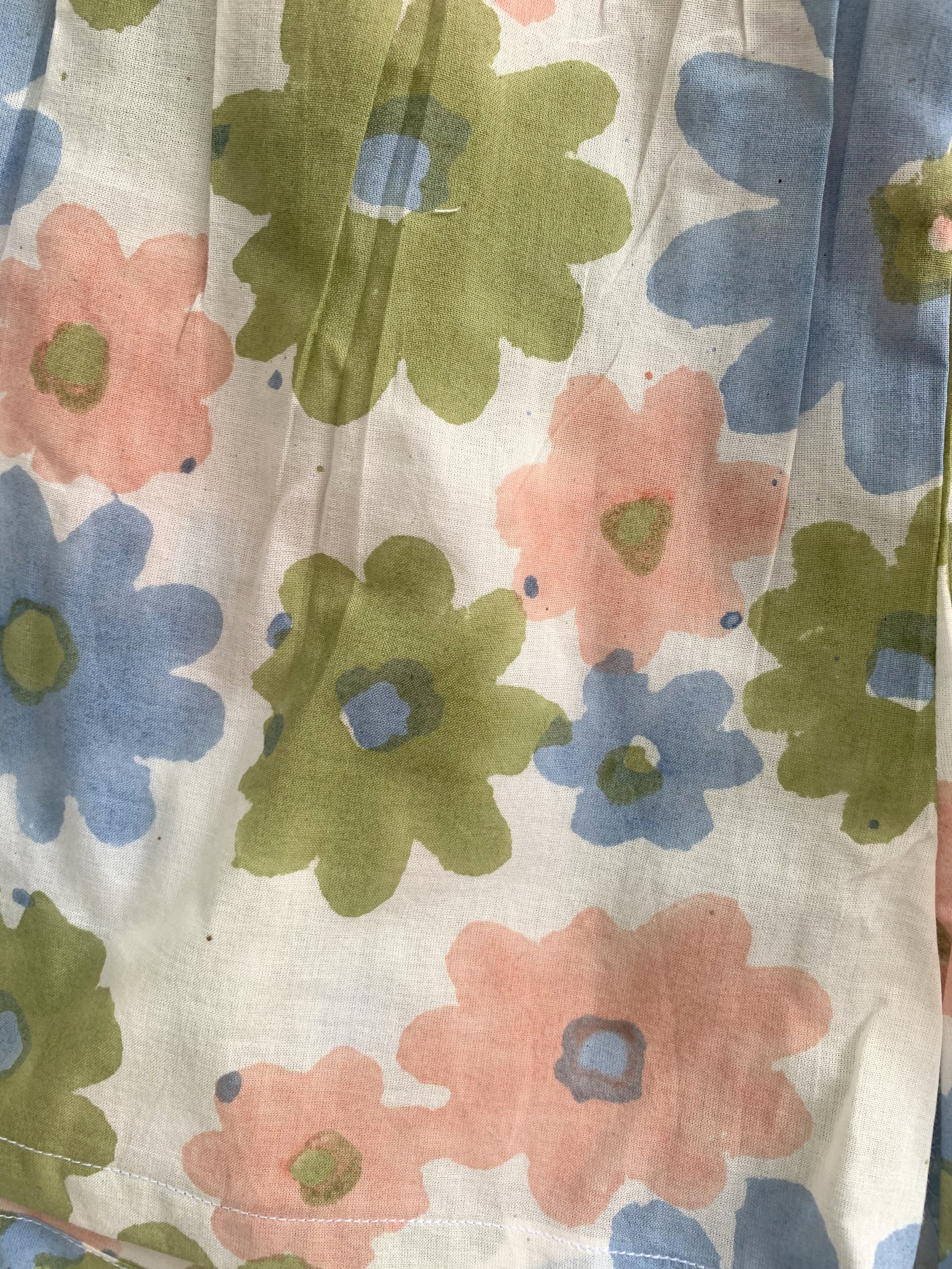Pastel Floral Cotton Co-Ord Set - Women's Lounge Top & Sleep Shorts