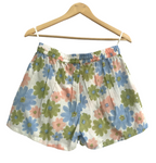 Pastel Floral Cotton Co-Ord Set - Women's Lounge Top & Sleep Shorts