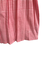 Pink Check Cotton Lounge Set - Smocked Square Neck Top & Pajama Shorts