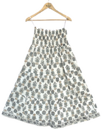 Grey Floral Tiered Cotton Maxi Skirt – Morning Breeze