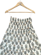 Grey Floral Tiered Cotton Maxi Skirt – Morning Breeze