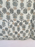 Grey Floral Tiered Cotton Maxi Skirt – Morning Breeze
