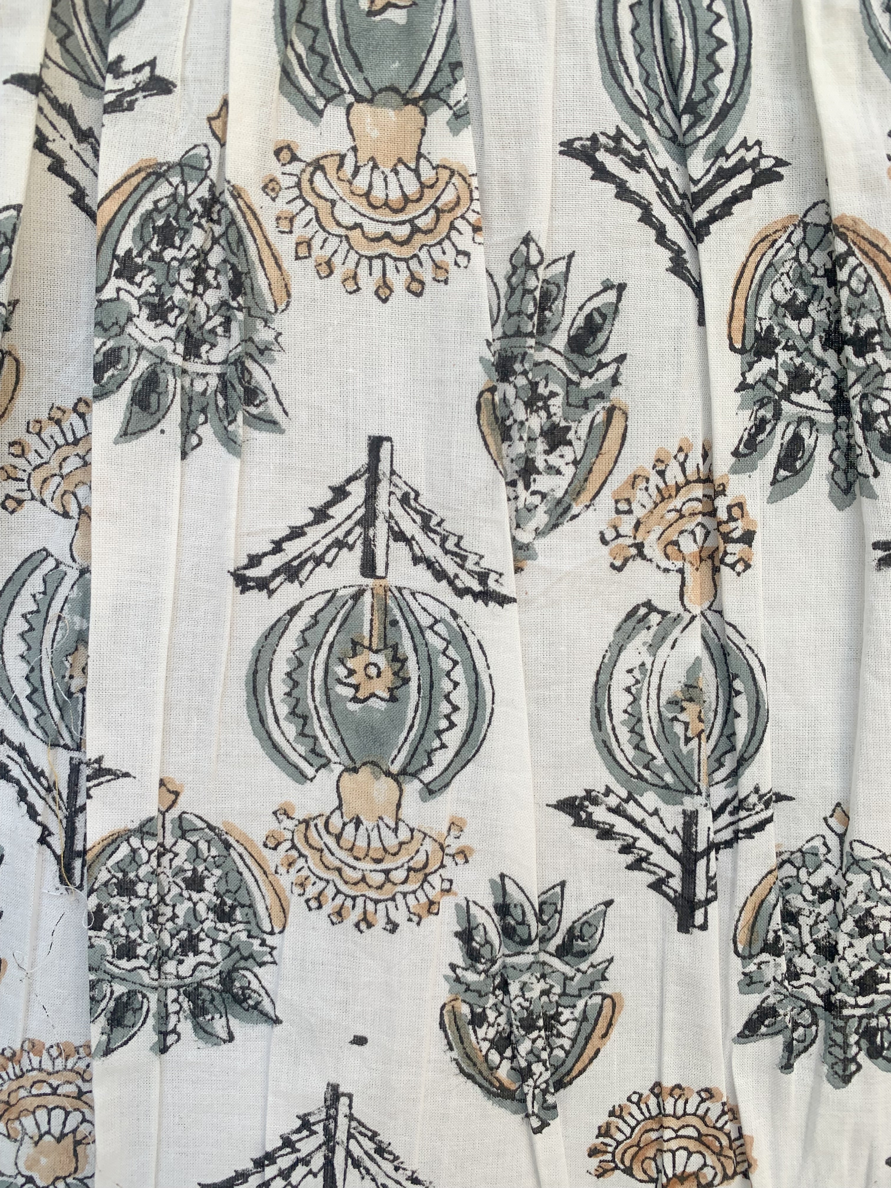 Grey Floral Tiered Cotton Maxi Skirt – Morning Breeze