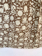 Brown & Beige Floral Hand-Block Print Full-Length Tiered Skirt