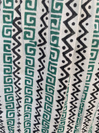 Emerald Maze Hand Block Printed Cotton Flared Maxi Skirt