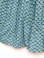 Teal Buti Hand Block Printed Cotton Maxi Skirt – Smocked Waist Tiered Skirt