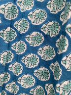 Teal Buti Hand Block Printed Cotton Maxi Skirt – Smocked Waist Tiered Skirt
