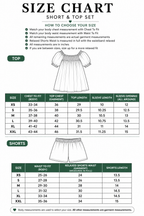 Green Gingham Cotton Sleep Set - Puff Sleeve Top & Lounge Shorts